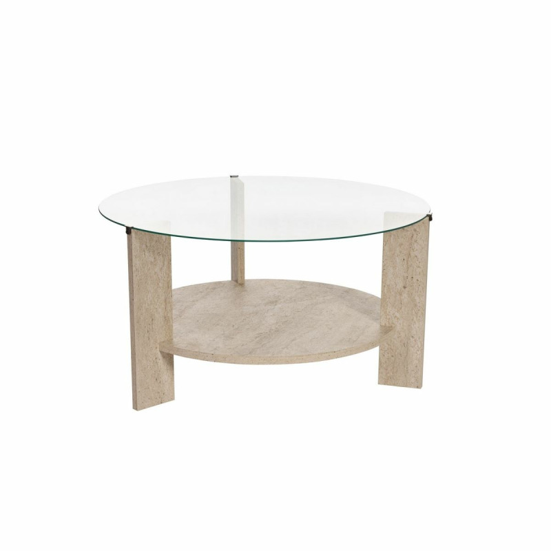 Konferenční stolek Clara - Travertine, Transparent