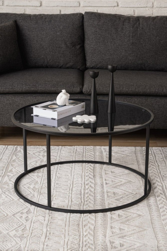 Konferenční stolek Startis 80 - Black, Fume