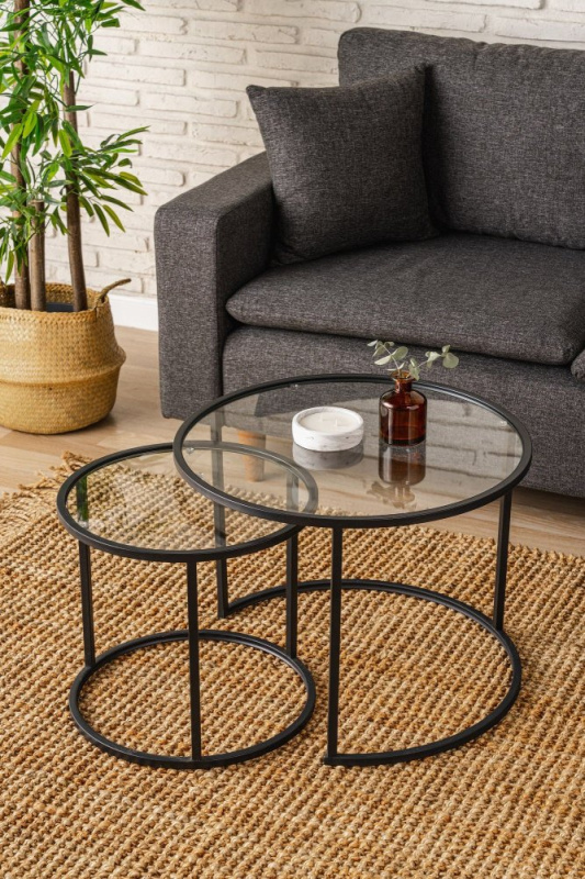 Konferenční stolek Belarus 60 - Black, Transparent