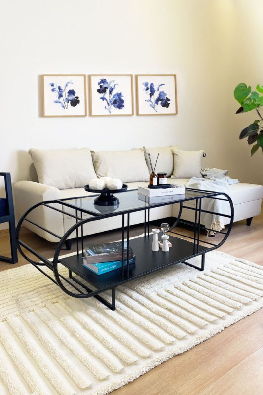 Konferenční stolek Windy - Black, Fume