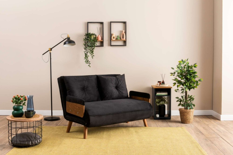 Dvoumístná rozkládací pohovka Cosmo 2-Seater - Black