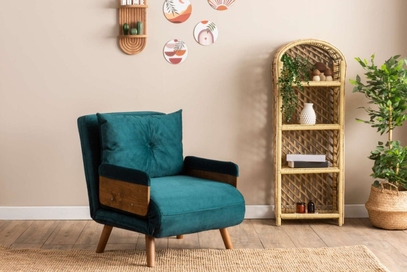 Rozkládací křeslo Cosmo Single - Petrol Green