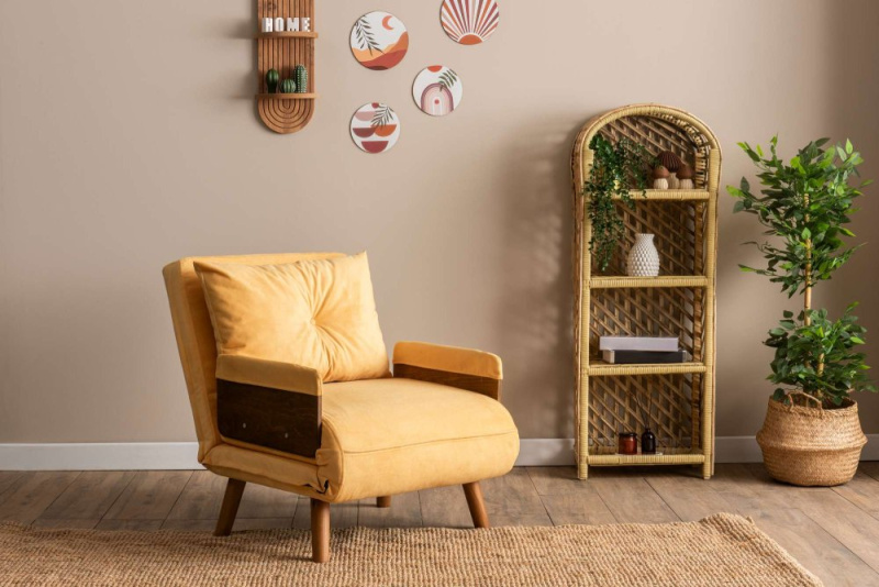 Rozkládací křeslo Cosmo Single - Mustard