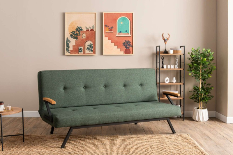 Trojmístná rozkládací pohovka Zven - Green