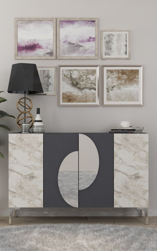 Konzolový stolek Afra KM120 - Anthracite, Silver