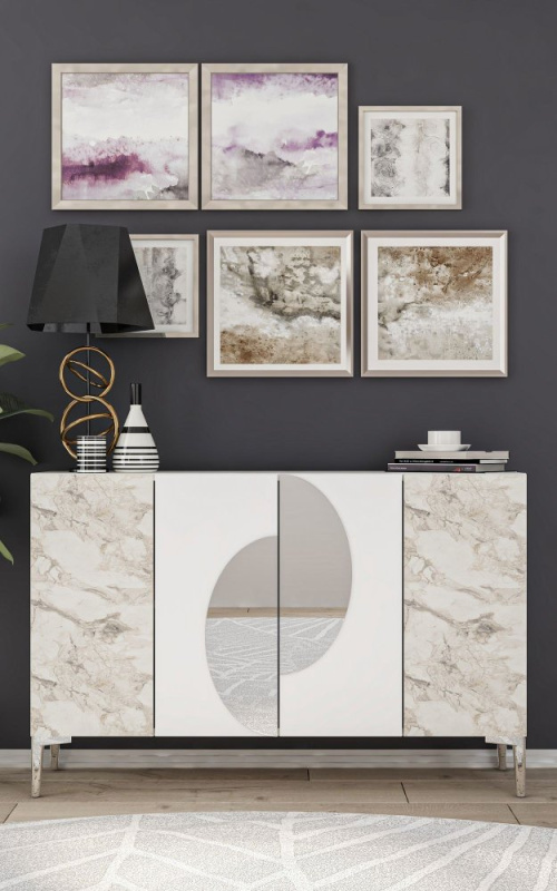 Konzolový stolek Afra KM120 - White, Silver