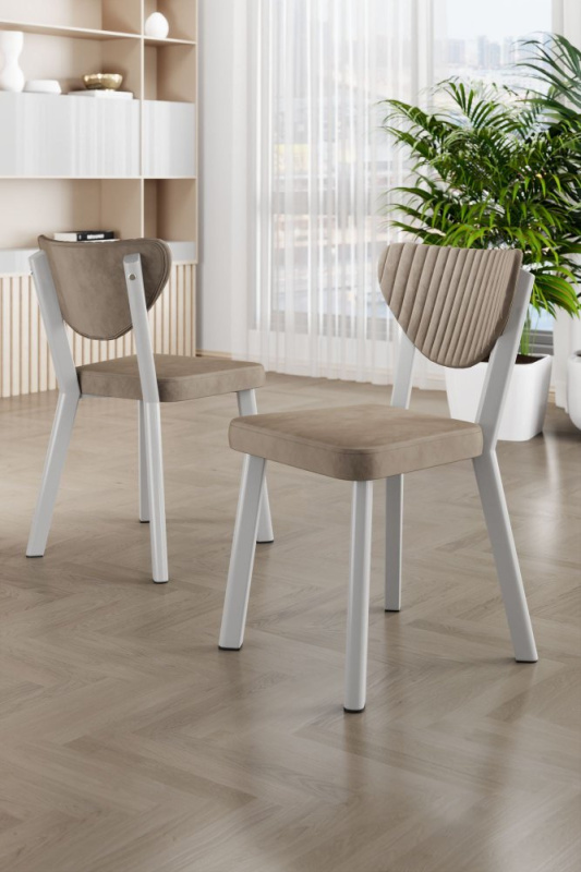 Sada židlí (4 kusy) Arfe - Cappuccino, White