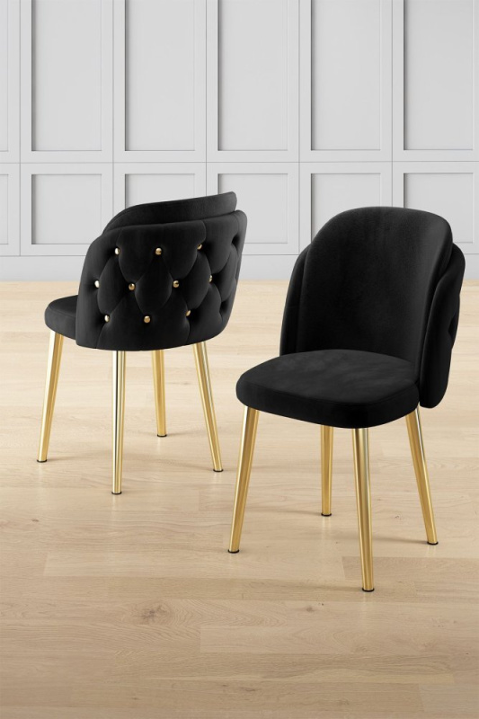 Sada židlí (4 kusy) Axle - Black, Gold