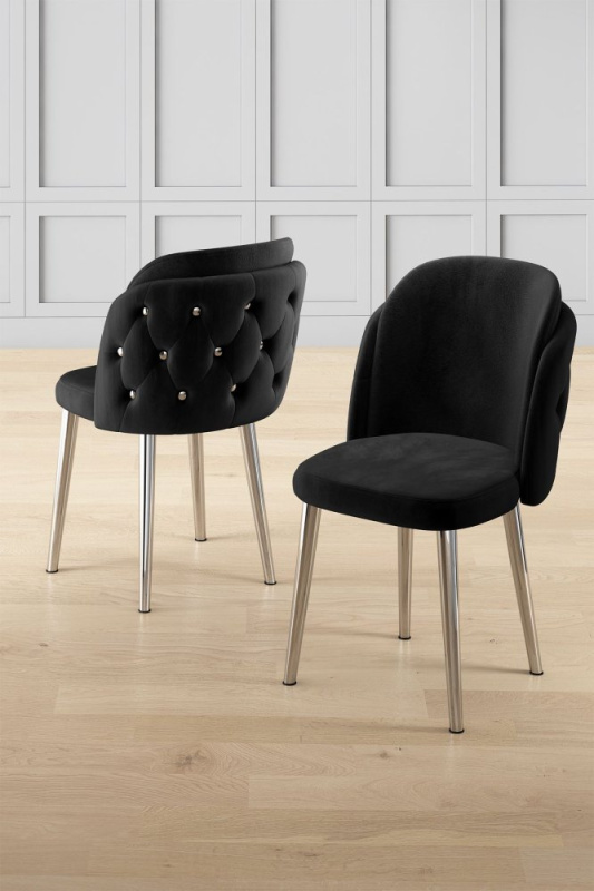 Sada židlí (4 kusy) Axle - Black, Chrome