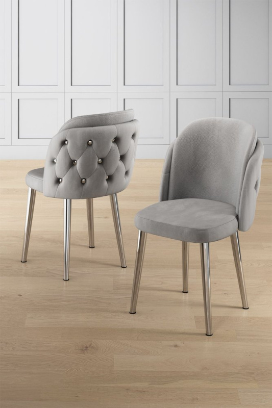 Sada židlí (4 kusy) Axle - Grey, Chrome