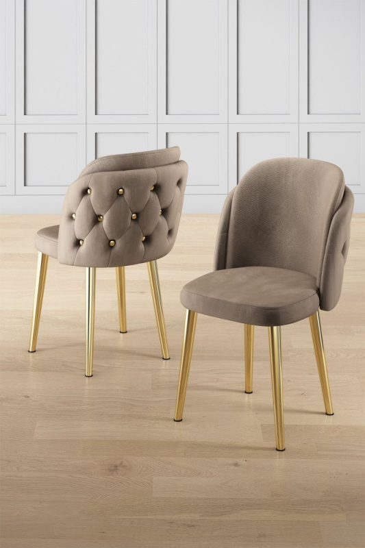 Sada židlí (6 kusů) Axle - Cappuccino, Gold