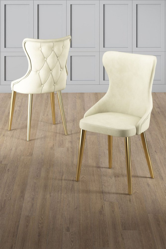 Sada židlí (4 kusy) Alpa - Cream, Gold