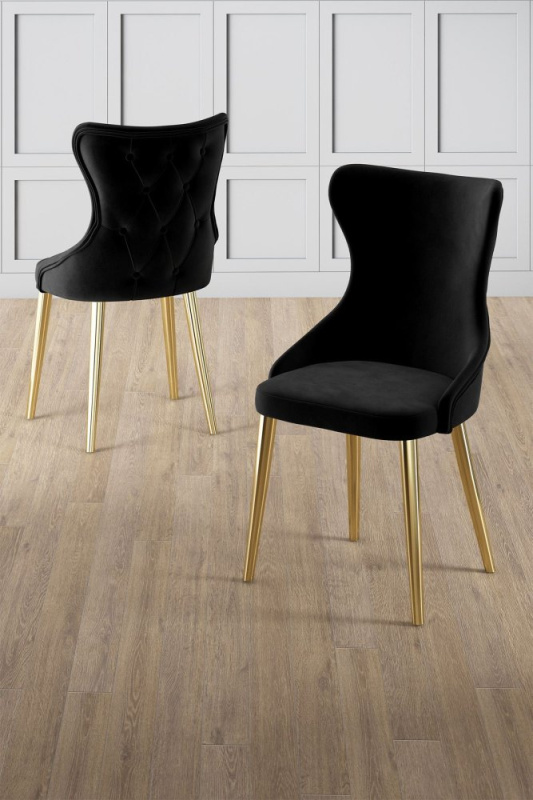 Sada židlí (4 kusy) Alpa - Black, Gold