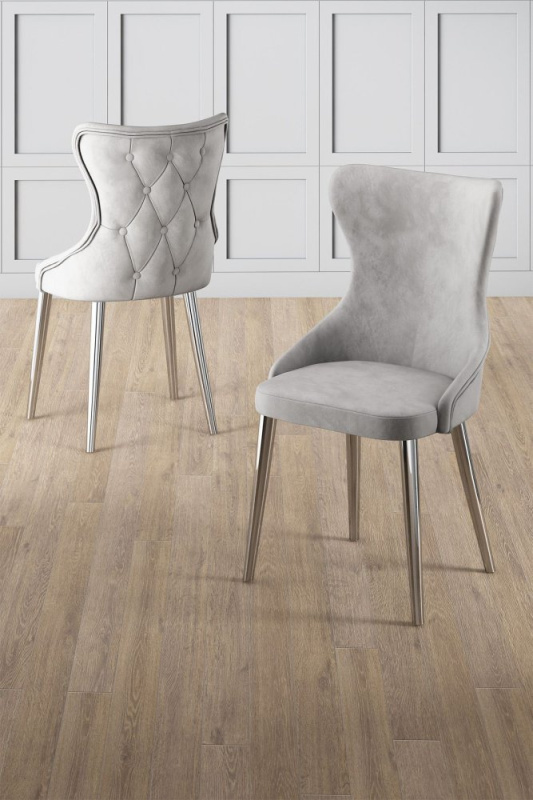 Sada židlí (4 kusy) Alpa - Grey, Chrome