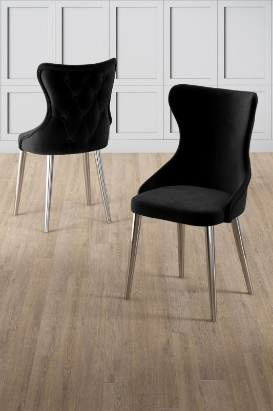 Sada židlí (6 kusů) Alpa - Black, Chrome