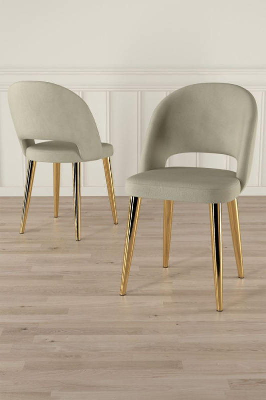 Sada židlí (4 kusy) Pane - Cream, Gold