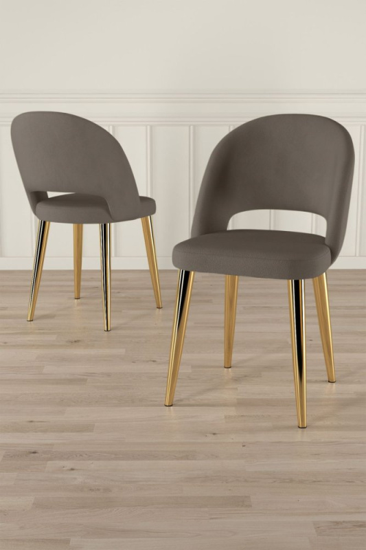 Sada židlí (4 kusy) Pane - Cappuccino, Gold