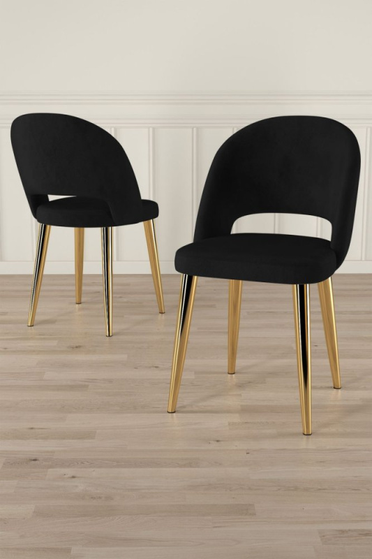 Sada židlí (6 kusů) Pane - Black, Gold