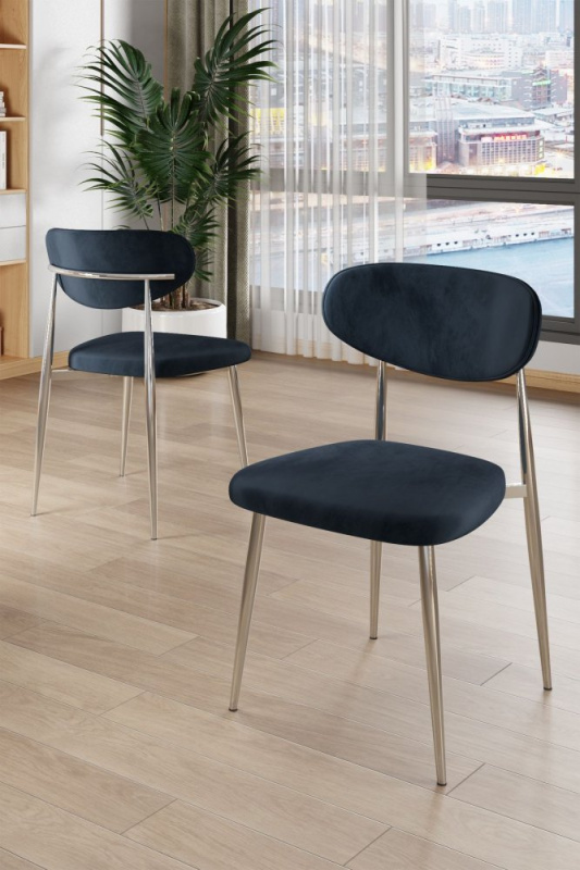 Sada židlí (4 kusy) Vina - Anthracite, Chrome