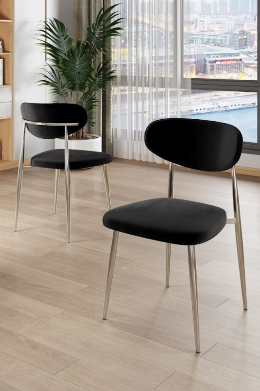 Sada židlí (4 kusy) Vina - Black, Chrome