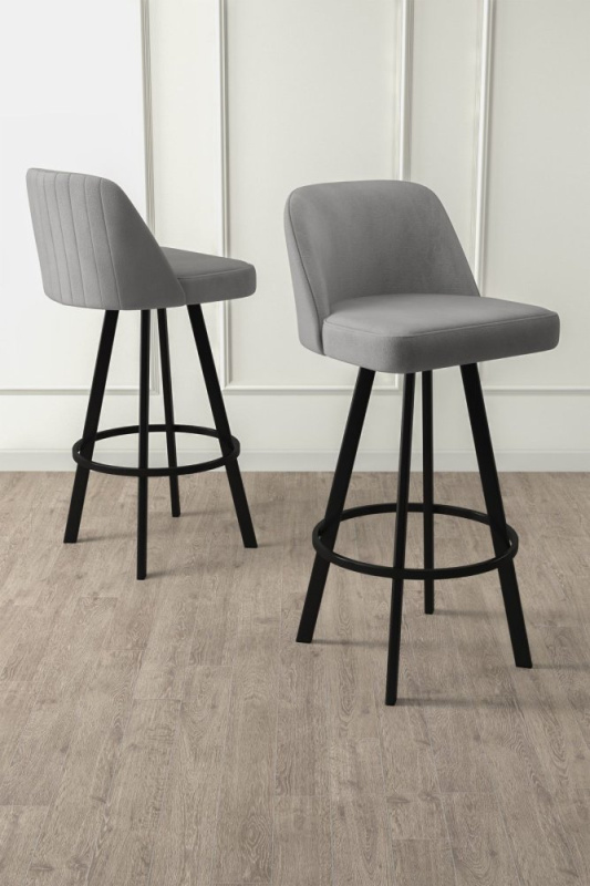 Bar Stool Set (4 Pieces) Atex - Grey, Black