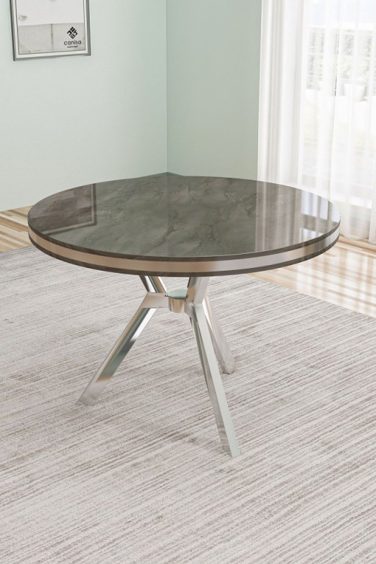 Jídelní stůl Mos - Anthracite, Chrome