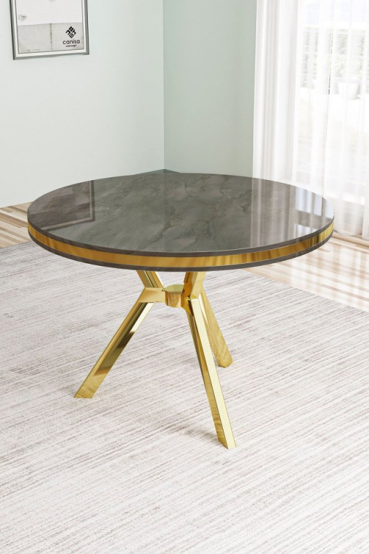 Jídelní stůl Mos - Anthracite, Gold