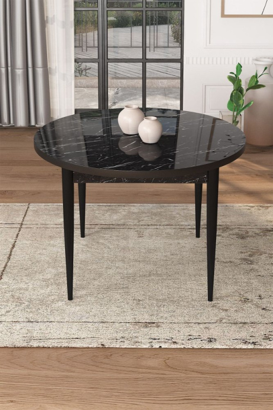 Jídelní stůl Tor - Black Marble, Black