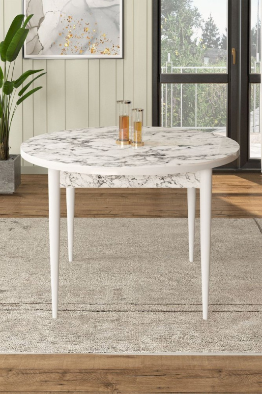 Jídelní stůl Rox - White Marble, White