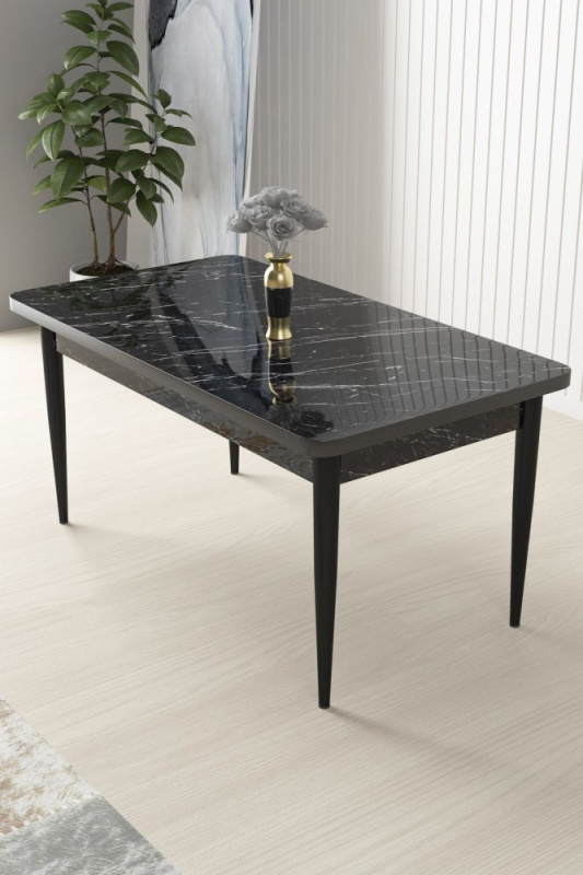 Jídelní stůl Nil - Black Marble, Black