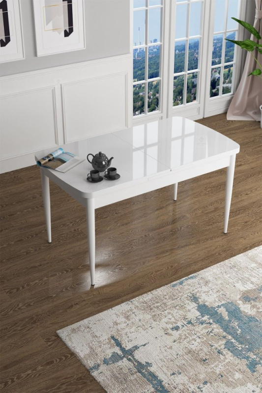 Jídelní stůl Han - White Marble, White