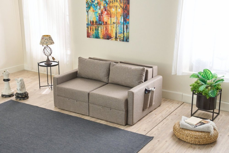 Dvoumístná rozkládací pohovka Saros - Brown