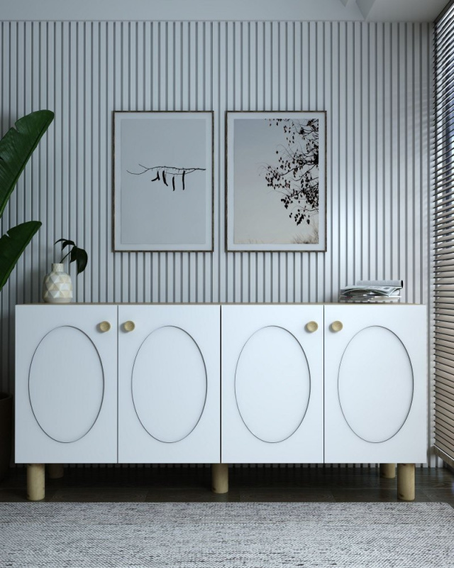 Konzolový stolek Nef - Sapphire Oak, White