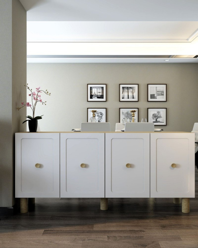 Konzolový stolek Salda - Sapphire Oak, White