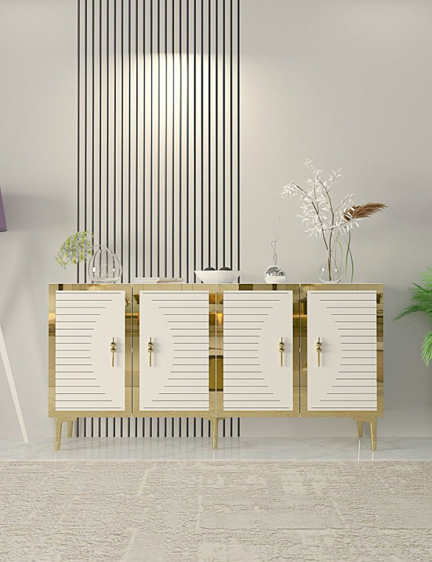 Konzolový stolek Tuna - Sapphire, White, Gold