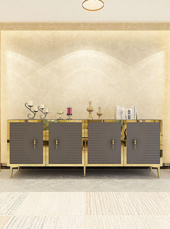 Konzolový stolek Tuna 180 - Anthracite, Gold