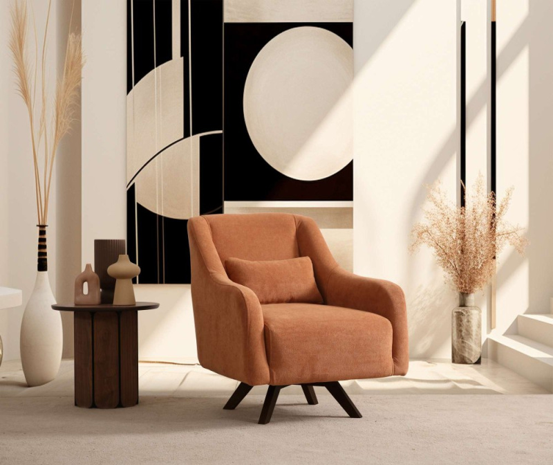 Křeslo ušák Hera - Orange, Black