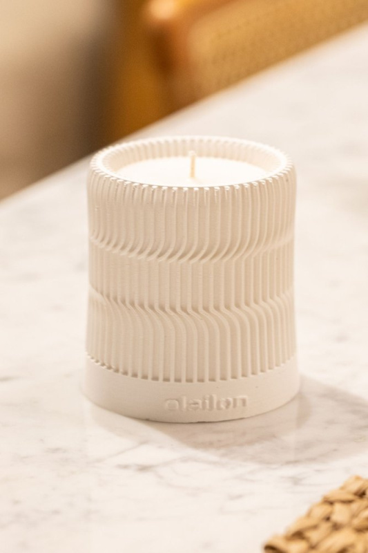 Svíčka Serrated - Beige