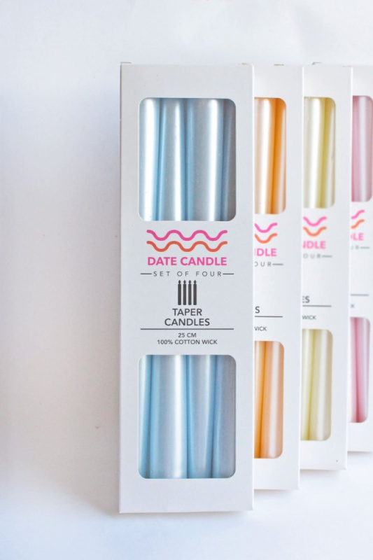 Candle Set (4 Pieces) Neon 4 - Blue