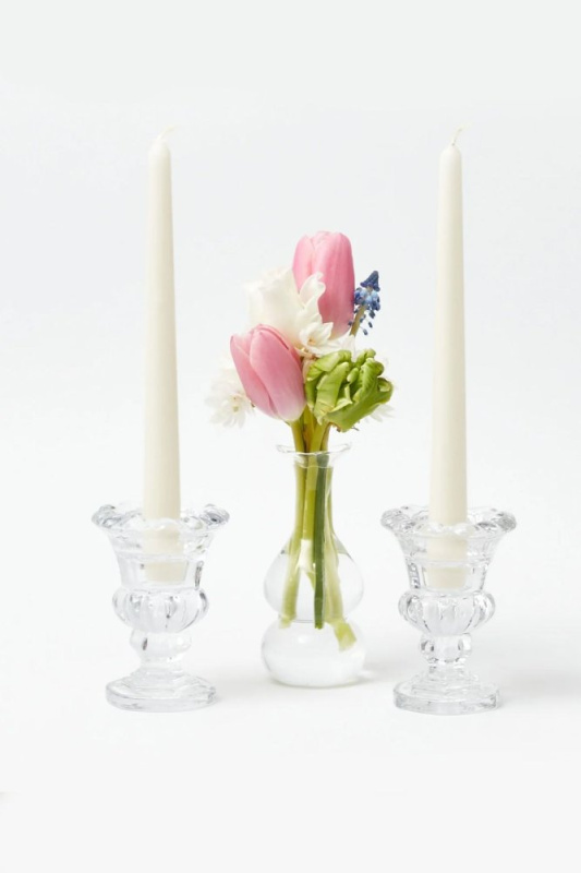 Sada svíček (2 kusy) Pastel 2 - White