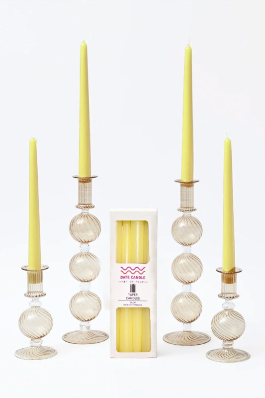 Candle Set (4 Pieces) Pastel 4 - Yellow