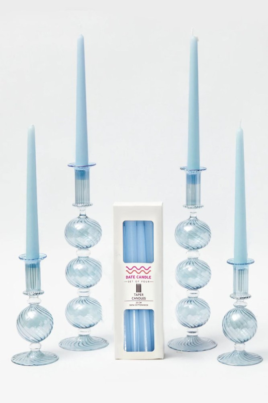 Candle Set (4 Pieces) Pastel 4 - Blue