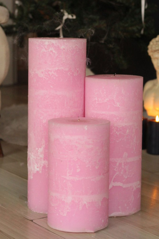 Sada svíček (3 kusy) Dev Sutun - Pink