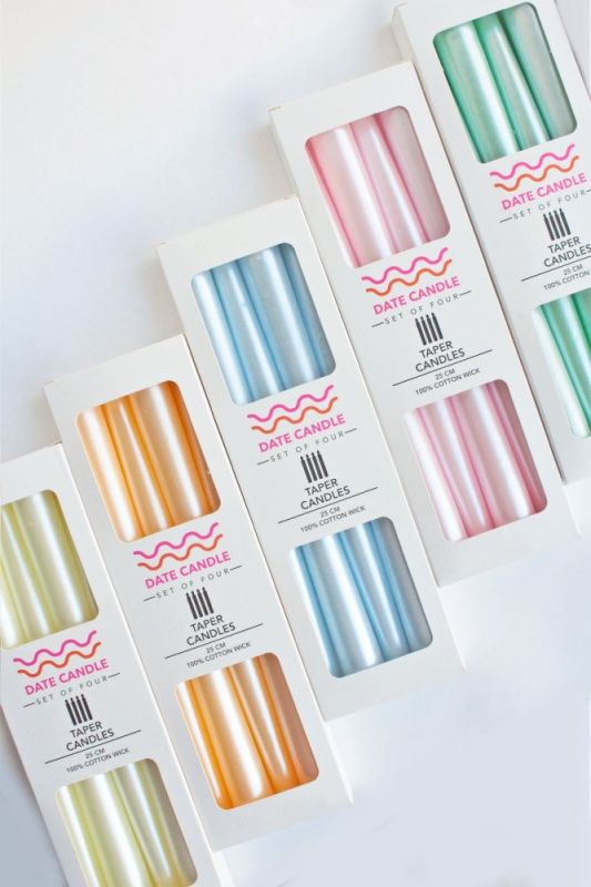 Candle Set (4 Pieces) Neon 4 - Yellow