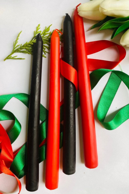 Candle Set (4 Pieces) Premium Christmas 4 - Black, Red