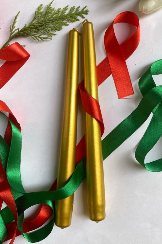 Sada svíček (2 kusy) Premium Christmas 2 - Gold