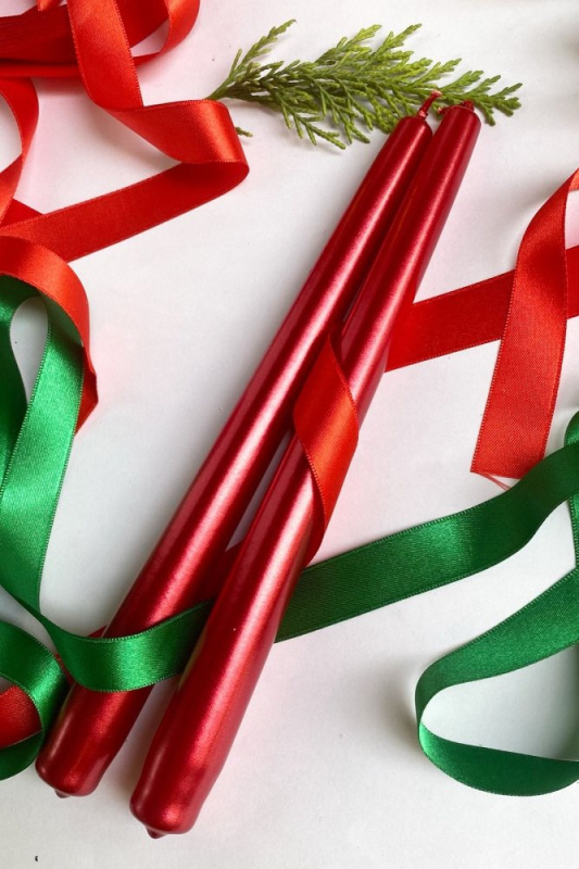 Sada svíček (2 kusy) Premium Christmas 2 - Dark Red