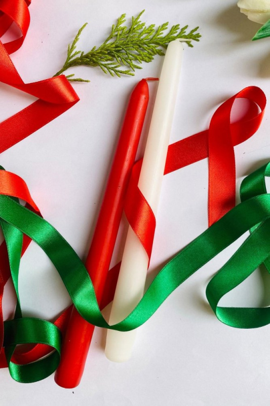 Sada svíček (2 kusy) Premium Christmas 2 - Red, White