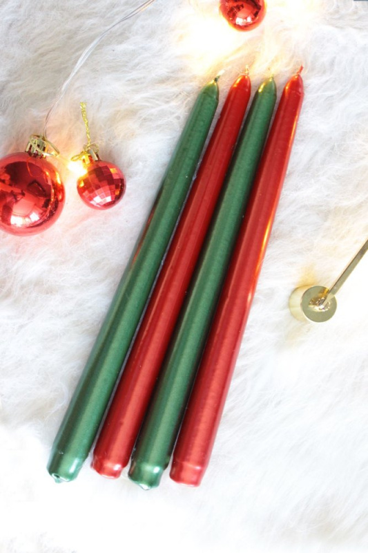 Candle Set (4 Pieces) Premium - Green Red