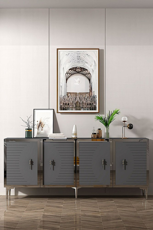 Konzolový stolek Tuna 180 - Anthracite, Silver